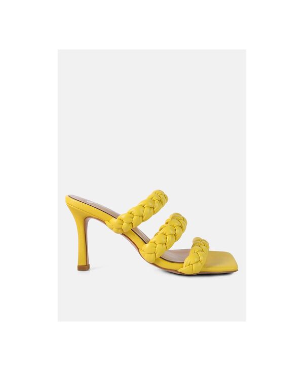ロンドンラグ レディース シューズ サンダル ヒール London Rag Women's High Bae Braided Strap Casual Heels Sandal Yellow イエロー
