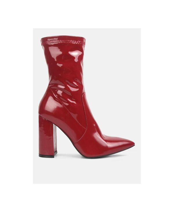 【送料無料】 ロンドンラグ レディース ブーツ・レインブーツ シューズ Pluto block heel stiletto ankle boot Burgundy画像