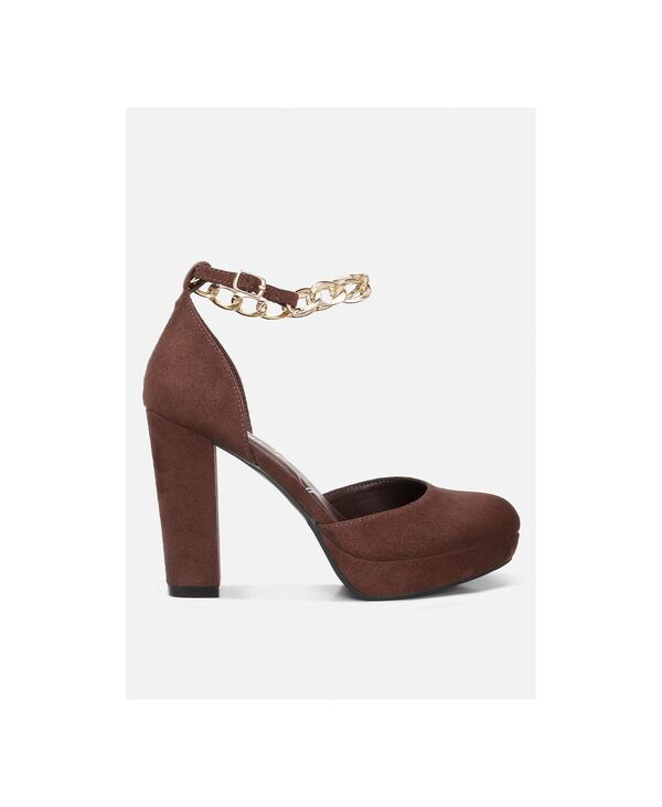 ロンドンラグ レディース シューズ サンダル プラットフォーム アンクル London Rag inigo interchangeable ankle strap platform sandals Brown ブラウン