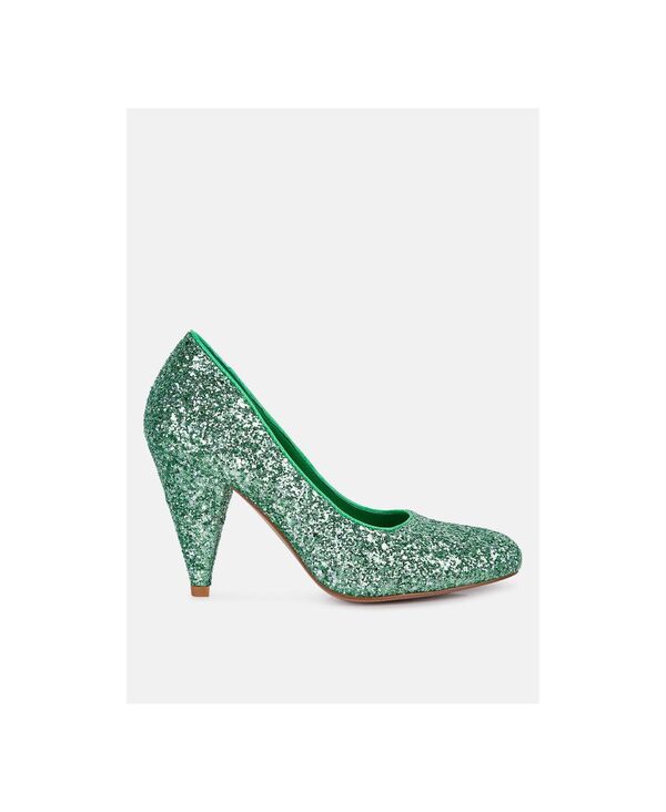 ロンドンラグ レディース シューズ パンプス ヒール London Rag sugar plum glitter conical heel pumps Green グリーン｜ReVida 店