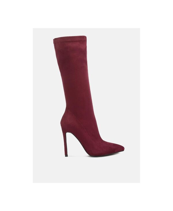 ロンドンラグ レディース シューズ ブーツ・レインブーツ ヒール London Rag playdate high heeled calf boots Burgundy バーガンディ｜ReVida 店