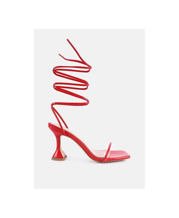 ロンドンラグ レディース シューズ サンダル レース ヒール London Rag Women's Biten Berry Spool Heel Lace Up Sandals Red レッド