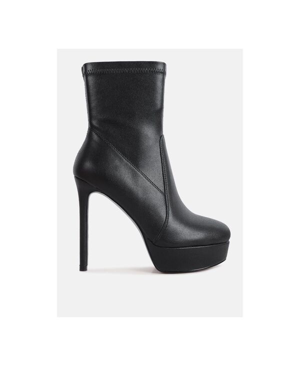 ロンドンラグ レディース シューズ ブーツ・レインブーツ ヒール London Rag Rossetti stretch pu high heel boots Black ブラック