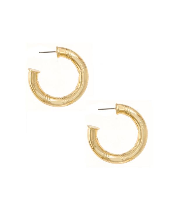 手数料安い エティカ レディース ピアス イヤリング アクセサリー Chunky Gold Plated Round Hoops Gold Plated Revida 店 即納 最大半額 Aureaformacion Com
