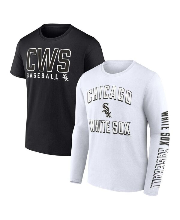 ファナティクス メンズ トップス Tシャツ Fanatics Men's Black White Chicago White Sox Two-Pack Combo T-shirt Set Black White ホワイト