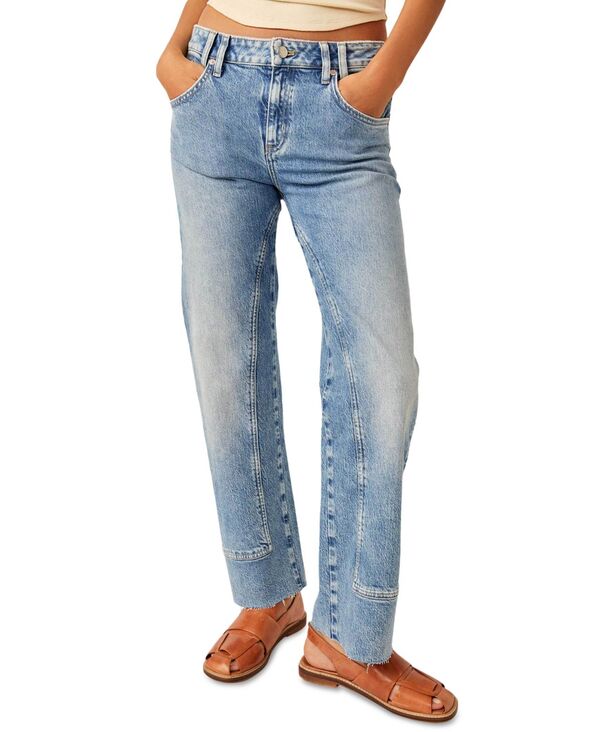 フリーピープル レディース ボトムス デニムパンツ ジーンズ Free People Women's Risk Taker Mid-Rise Straight-Leg Jeans Mantra