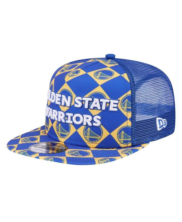 ニューエラ メンズ アクセサリー 帽子 New Era Men's Royal Golden State Warriors Seeing Diamonds A-Frame Trucker 9FIFTY Snapback Hat Royal