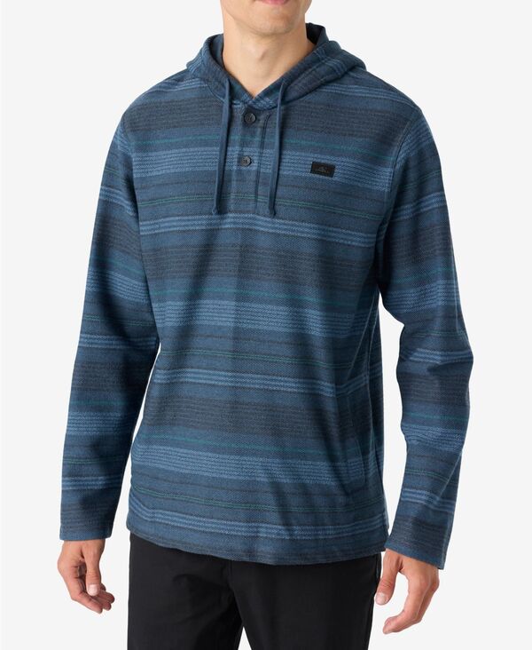 オニール メンズ アウター パーカー・スウェット フリース O'Neill Men's Bavaro Stripe Poncho Fleece Tops Midnight Navy ネイビー