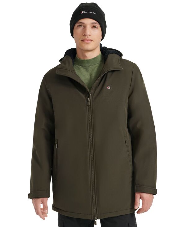 チャンピオン メンズ アウター ジャケット・ブルゾン コート ジャケット Champion Men's Performance Hooded Faux Sherpa-Lined Peacoat Jacket Forest Night フォレスト