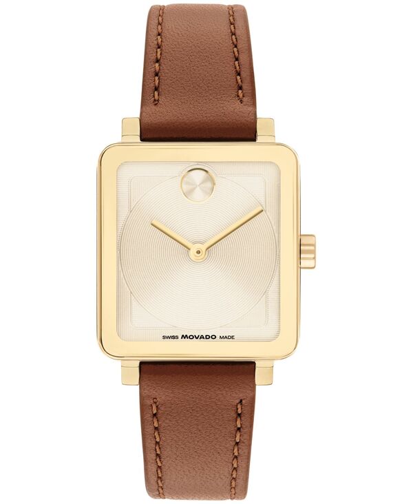 モバド レディース アクセサリー 腕時計 レザー Movado Women's Bold Evolution 2.0 Swiss Quartz Cognac Leather Watch 26mm Brown ブラウン｜ReVida 店