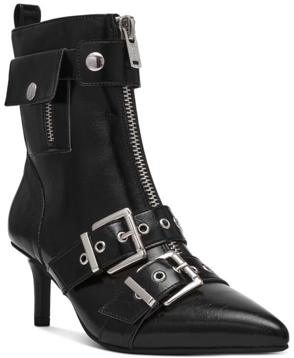ワイルド ペアー レディース シューズ ブーツ・レインブーツ Wild Pair Moonbeam Buckle Booties Black Crinkle ブラック