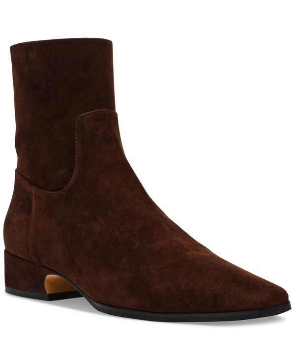 スティーブ マデン レディース シューズ ブーツ・レインブーツ ヒール Steve Madden Women's Dusty Block-Heel Booties Chocolate Brown Suede ブラウン