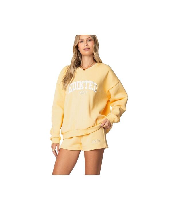 アディクテッド レディース アウター パーカー・スウェット スウェット シャツ Edikted Women's Girl Sweatshirt Yellow イエロー 19,426円