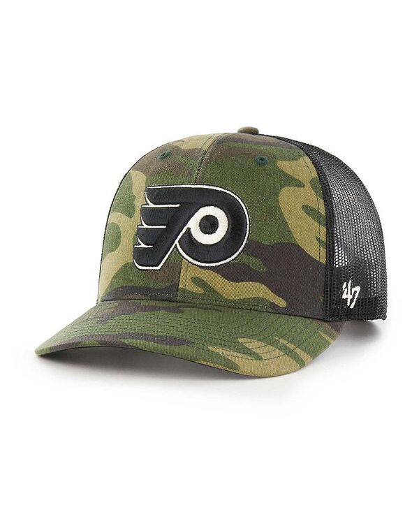 47 ブランド メンズ アクセサリー 帽子 '47 Brand Men's Camo Black Philadelphia Flyers Trucker Snapback Hat Camo Black ブラック