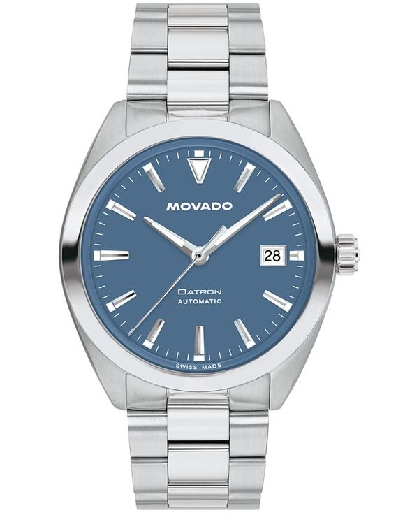 モバド メンズ アクセサリー 腕時計 Tシャツ Movado Men's Datron Swiss Automatic Stainless Steel Watch 40mm Silver-tone シルバー