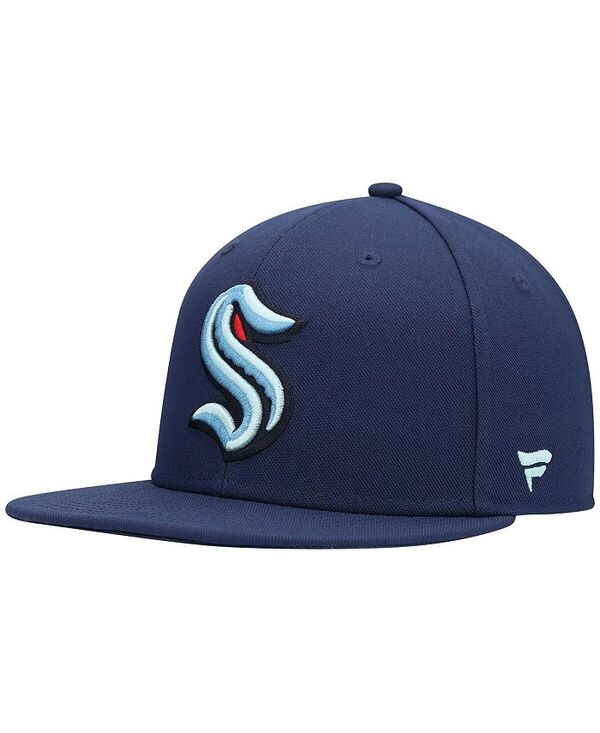 ファナティクス メンズ アクセサリー 帽子 ロゴ Fanatics Men's Deep Sea Blue Seattle Kraken Primary Team Logo Snapback Hat Deep Sea Blue ブルー｜ReVida 店
