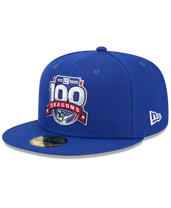 ニューエラ メンズ アクセサリー 帽子 New Era Men's Royal New York Giants 100th Season 59FIFTY Fitted Hat Royal|ReVida 店