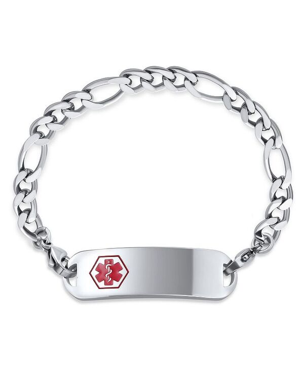ブリング レディース アクセサリー ブレスレット・バングル・アンクレット Tシャツ Bling Jewelry Lightweight Blank Identification Medical ID Link Bracelet Stainless Steel 8.5in Silver tone シルバー