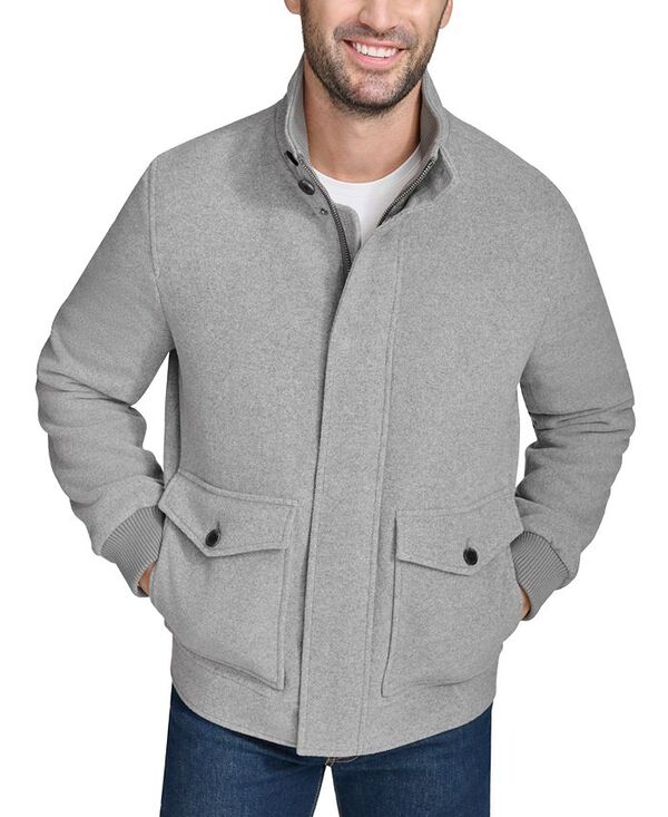 コールハーン メンズ アウター ジャケット・ブルゾン 長袖 ジャケット Cole Haan Men's Stand-Collar Long-Sleeve Bomber Jacket Light Grey グレー