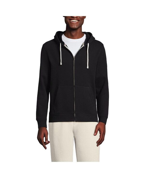 ランズエンド メンズ アウター パーカー・スウェット トール パーカー Lands' End Big & Tall Long Sleeve Serious Sweats Full Zip Hoodie Black ブラック