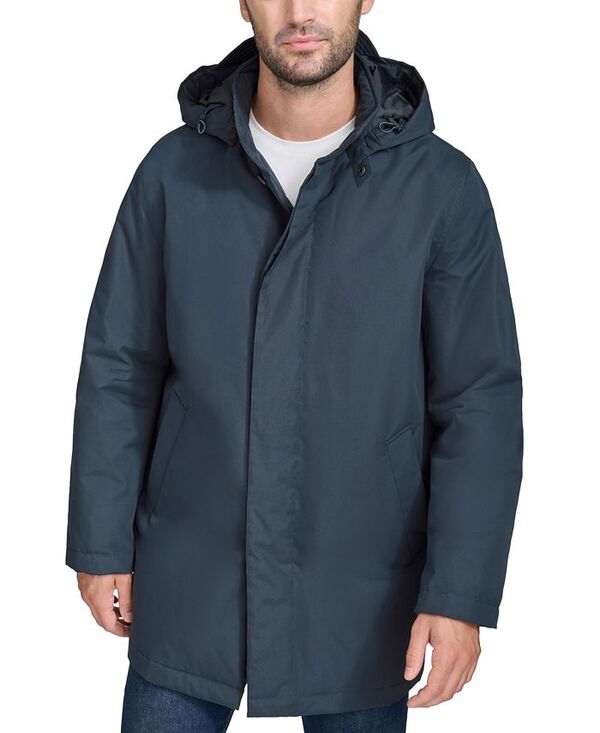コールハーン メンズ アウター ジャケット・ブルゾン コート Cole Haan Men's Rain Coat with Removable Hood Navy ネイビー