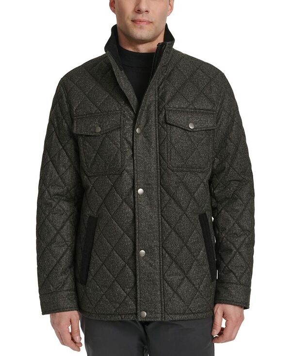 コールハーン メンズ アウター ジャケット・ブルゾン キルティング ジャケット Cole Haan Men's Quilted Stand-Collar Jacket Charcoal チャコール