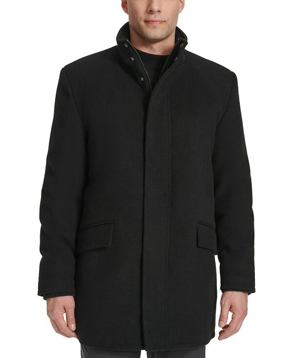 コールハーン メンズ アウター ジャケット・ブルゾン コート Cole Haan Men\'s Full-Zip Stand-Collar Car Coat Black ブラック