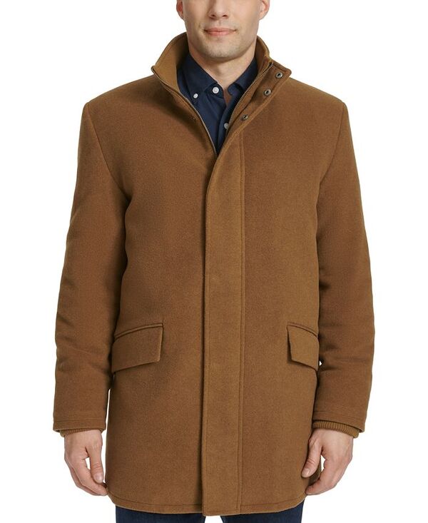 コールハーン メンズ アウター ジャケット・ブルゾン コート Cole Haan Men\'s Full-Zip Stand-Collar Car Coat Camel キャメル
