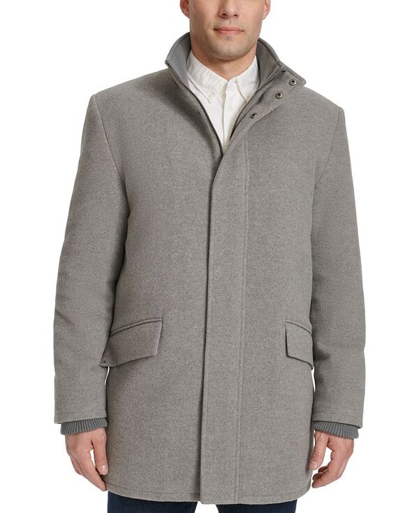 コールハーン メンズ アウター ジャケット・ブルゾン コート Cole Haan Men\'s Full-Zip Stand-Collar Car Coat Light Grey グレー