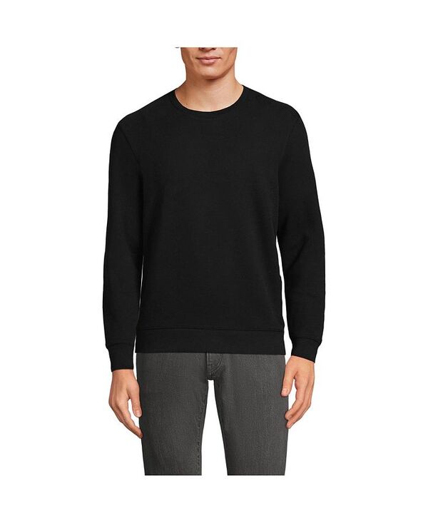 ランズエンド メンズ アウター パーカー・スウェット スウェット トール シャツ Lands' End Big & Tall Long Sleeve Serious Sweats Crew Sweatshirt Black ブラック|ReVida 店