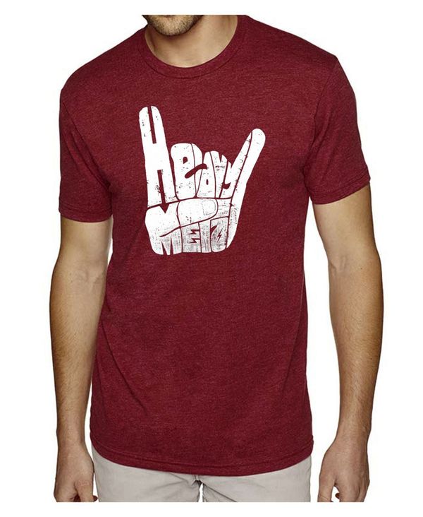 New限定品 エルエーポップアート メンズ Tシャツ トップス Men S Premium Word Art T Shirt Heavy Metal Burgundy 予約販売品 Haringeylawcentre Org Uk