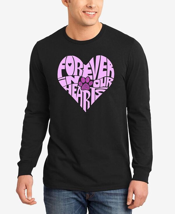 エルエーポップアート メンズ トップス Tシャツ LA Pop Art Forever In Our Hearts - Men's Word Art Long Sleeve T-Shirt Black ブラック