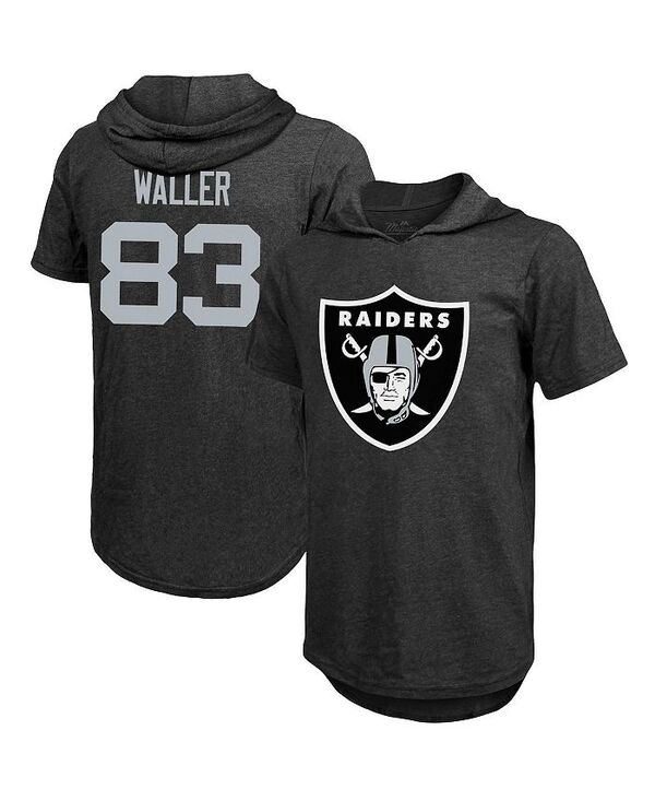 マジェスティック メンズ トップス プルオーバー パーカー Majestic Men\u0027s Threads Darren Waller Black Las Vegas Raiders Player Name and Number Tri-Blend Hoodie T-shirt Black 黒いこと