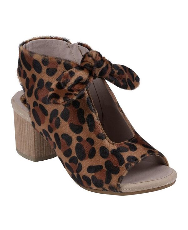 ジーシーシューズ レディース シューズ サンダル ヒール GC Shoes Women's Kimora Knot Detail Block Heel Dress Sandals Leopard アニマル