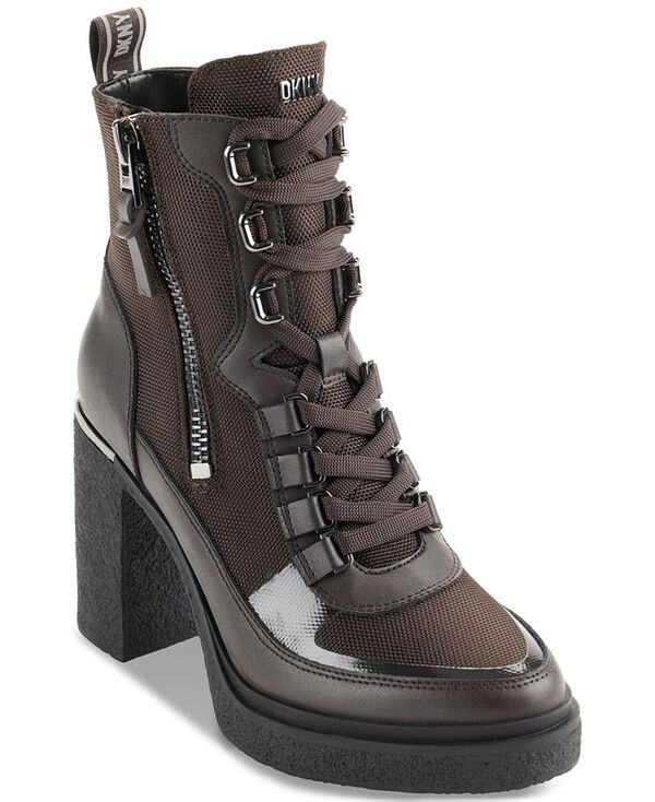 ダナ キャラン ニューヨーク レディース シューズ ブーツ・レインブーツ レース DKNY Toia Lace-Up Zip Booties Espresso