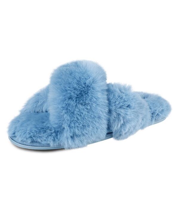 ジェシカシンプソン レディース シューズ サンダル プラスサイズ Jessica Simpson Women's Extra Soft High Plush Cross Band Slide Slippers Blue ブルー