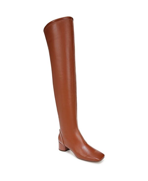 フランコサルト レディース シューズ ブーツ・レインブーツ Franco Sarto Women\u0027s Novara Over the Knee Square Toe Boots Acorn Brown Faux Leather 赤銅色 ブーツ-レディース靴
