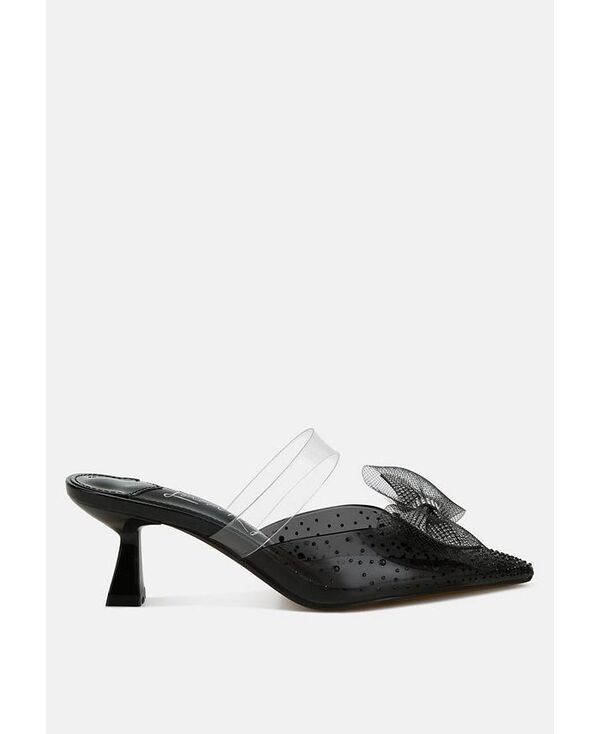 ロンドンラグ レディース シューズ サンダル ヒール London Rag Freja Embellished Bow Kitten Heels Black ブラック|ReVida 店