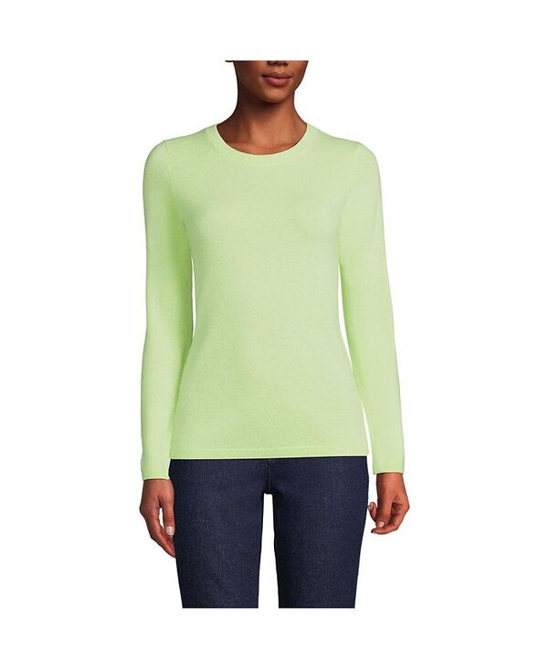 ランズエンド レディース アウター ニット・セーター プチ セーター Lands' End Petite Cashmere Sweater Fluorescent green グリーン