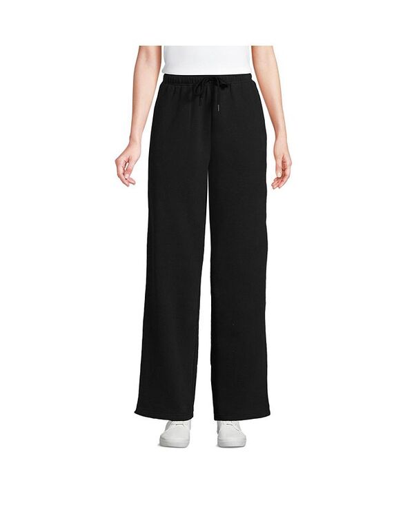 ランズエンド レディース ボトムス カジュアルパンツ ストレート プチ パンツ Lands' End Petite Serious Sweats High Rise Relaxed Straight Leg Pants Black ブラック