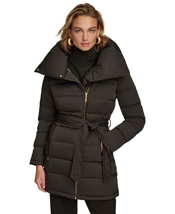 ダナ キャラン ニューヨーク レディース アウター ジャケット・ブルゾン アシンメトリー コート Donna Karan New York Women's Belted Asymmetric Puffer Coat Black ブラック 34,320円