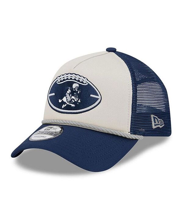 ニューエラ メンズ アクセサリー 帽子 New Era Men's Stone/Navy Dallas Cowboys 2024 Sideline Historic 9FORTY A-Frame Trucker Adjustable Hat Stone Navy ネイビー