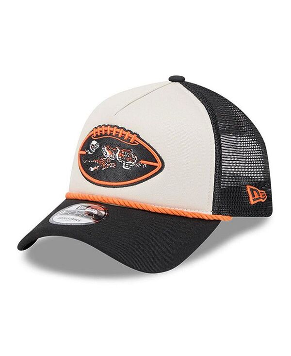 ニューエラ メンズ アクセサリー 帽子 New Era Men's Stone/Black Cincinnati Bengals 2024 Sideline Historic 9FORTY A-Frame Trucker Adjustable Hat Stone Black ブラック