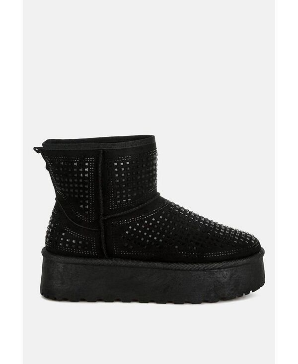 ロンドンラグ レディース シューズ ブーツ・レインブーツ アンクル ブーツ London Rag Xoras Chunky Rhinestones Ankle Boots Black ブラック