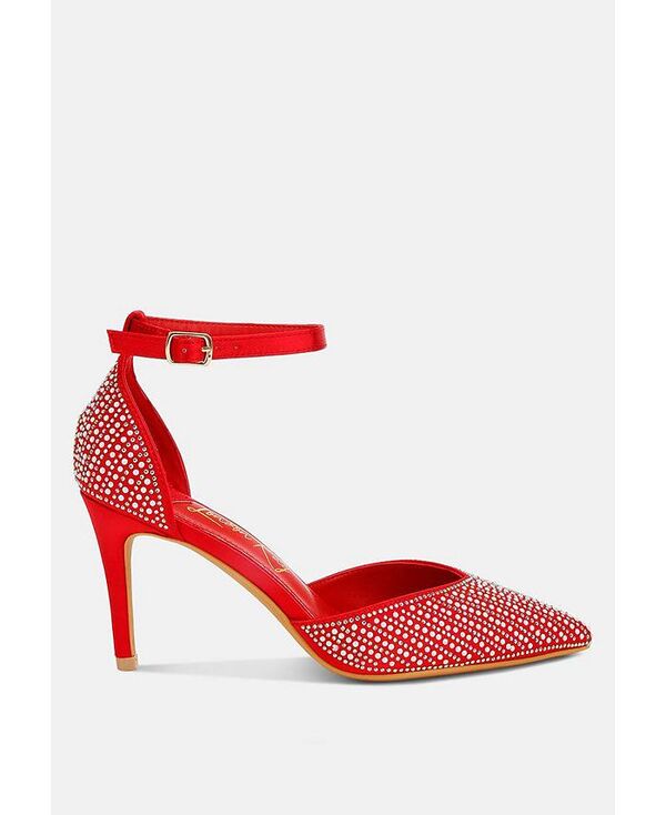 ロンドンラグ レディース シューズ サンダル スパンコール London Rag Wanda Pearls & Sequins Embellished Stiletto Sandals Red レッド