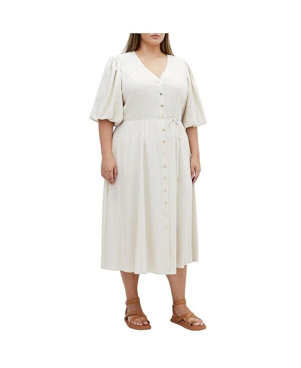 シティーシック レディース トップス ワンピース プラスサイズ CITY CHIC Plus Size Dahlia Dress Natural｜ReVida 店 21,445円