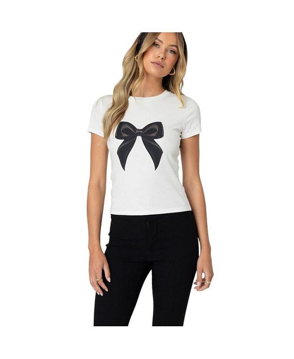 アディクテッド レディース トップス シャツ Edikted Women's Tied Up T Shirt White ホワイト｜ReVida 店