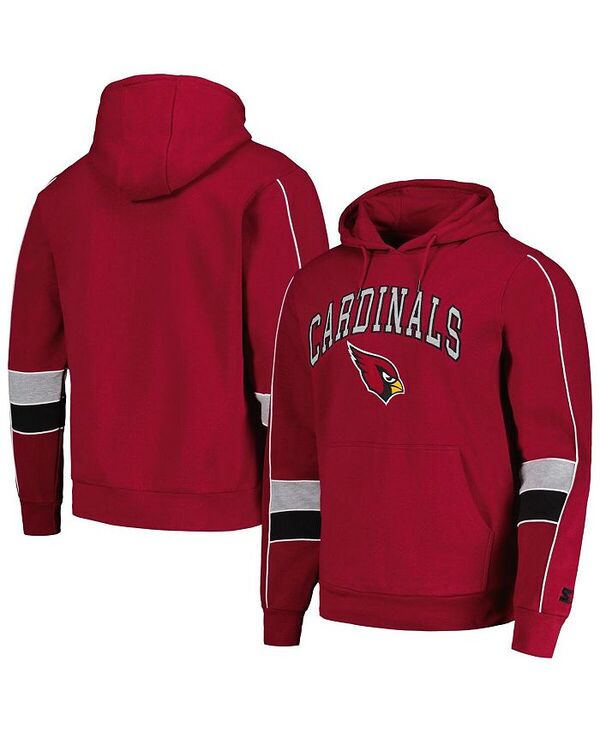 スターター メンズ アウター パーカー・スウェット キャップ パーカー Starter Men's Cardinal Arizona Cardinals Captain Pullover Hoodie Cardinal