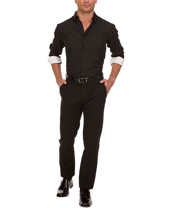 ニコルミラー メンズ トップス シャツ Nicole Miller Men's Slim-Fit Dress Shirt Black ブラック 8,725円