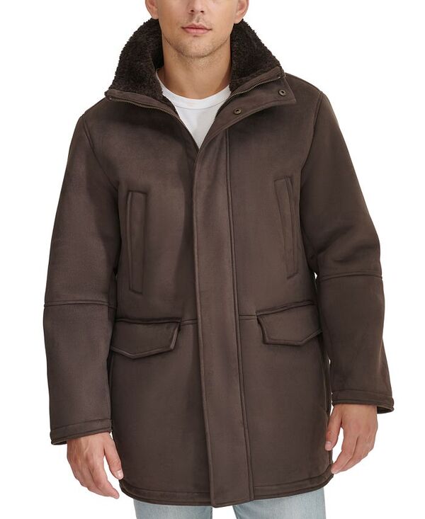 ドッカーズ メンズ アウター ジャケット・ブルゾン コート Dockers Men's Faux-Shearling Coat Dark Brown ブラウン